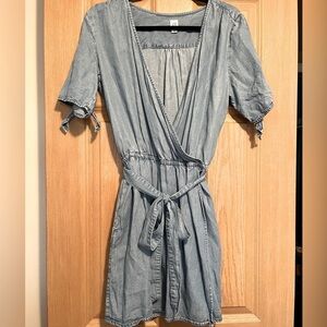 Gap Soft Denim Wrap Style Dress